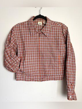 Vintage GAP Orange and White Plaid Harrington Jacket